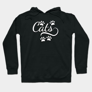 Cats Typography With Tail And Paws Hoodie
